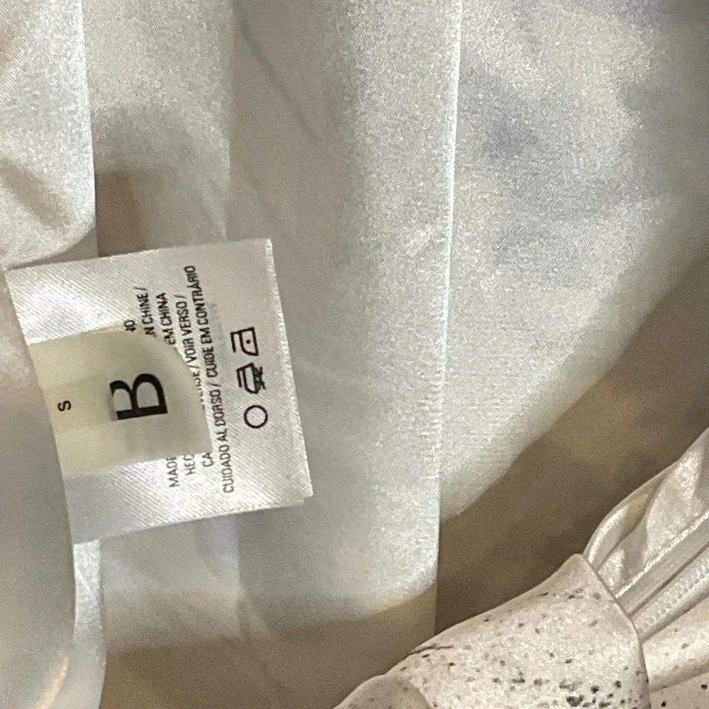 ELIE TAHARI Women's silk blouse top shirt black white cream cap sleeve Small - Picture 5 of 6